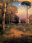 George Inness Famous Paintings - Early Moonrise Florida